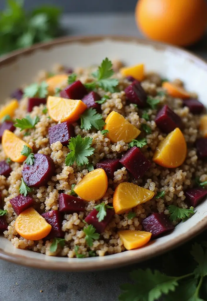 25 Beet and Orange Salad Recipes That Brighten Any Meal 89 25 Beet and Orange Salad Recipes That Brighten Any Meal - 17. Beet and Orange Tabbouleh