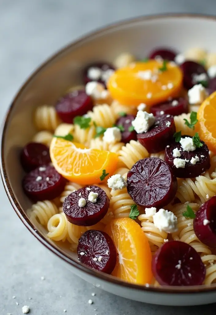 25 Beet and Orange Salad Recipes That Brighten Any Meal 103 25 Beet and Orange Salad Recipes That Brighten Any Meal - 19. Beet and Orange Pasta Salad
