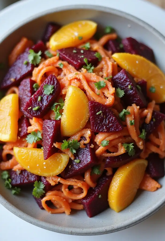25 Beet and Orange Salad Recipes That Brighten Any Meal 113 25 Beet and Orange Salad Recipes That Brighten Any Meal - 21. Beet and Orange and Carrot Salad