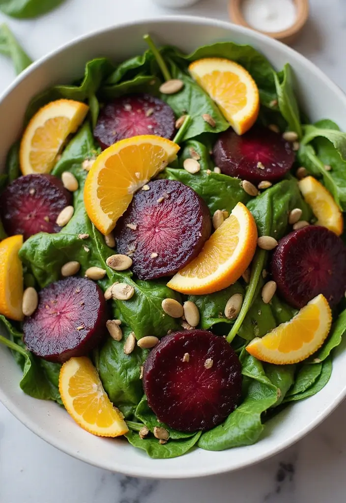 25 Beet and Orange Salad Recipes That Brighten Any Meal 14 25 Beet and Orange Salad Recipes That Brighten Any Meal - 4. Beet and Orange Spinach Salad