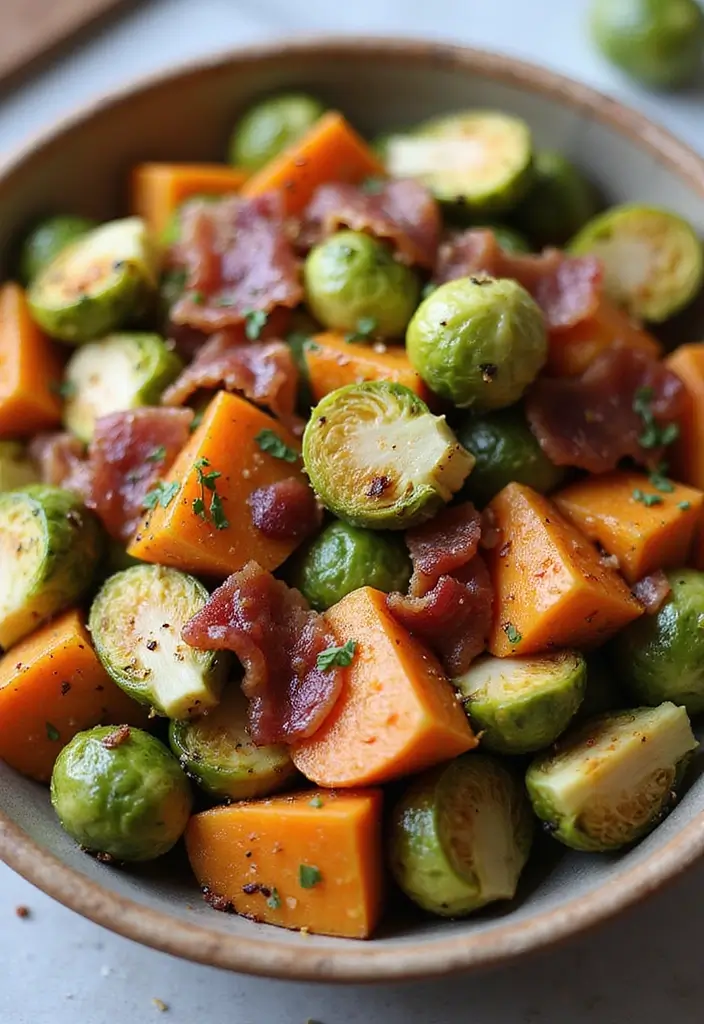 25 Brussel Sprout Salad Recipes with Bacon for a Flavorful Crunch 58 25 Brussel Sprout Salad Recipes with Bacon for a Flavorful Crunch - 12. Sweet Potato and Brussel Sprout Salad with Bacon