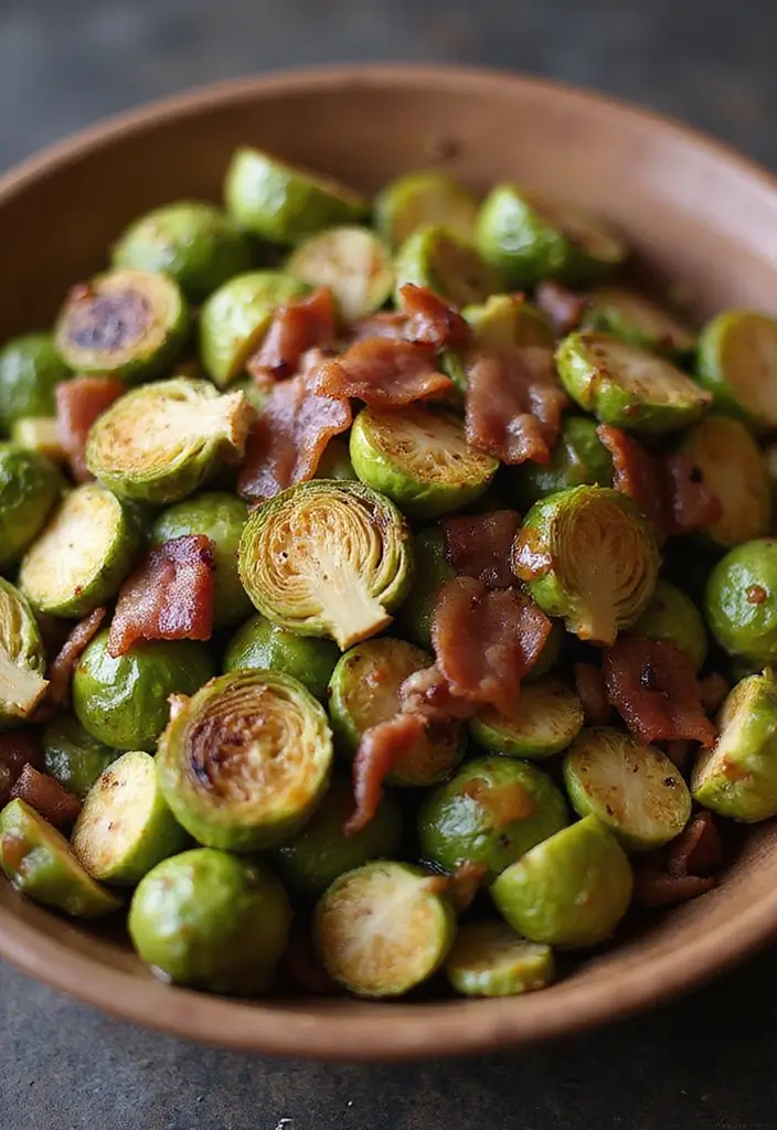 25 Brussel Sprout Salad Recipes with Bacon for a Flavorful Crunch 6 25 Brussel Sprout Salad Recipes with Bacon for a Flavorful Crunch - 2. Roasted Brussel Sprout Salad with Bacon and Maple Dressing