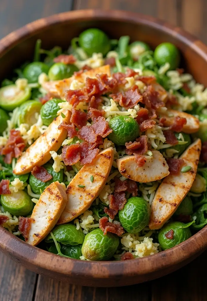 25 Brussel Sprout Salad Recipes with Bacon for a Flavorful Crunch 102 25 Brussel Sprout Salad Recipes with Bacon for a Flavorful Crunch - 20. Brussel Sprout Salad with Bacon and Grilled Chicken