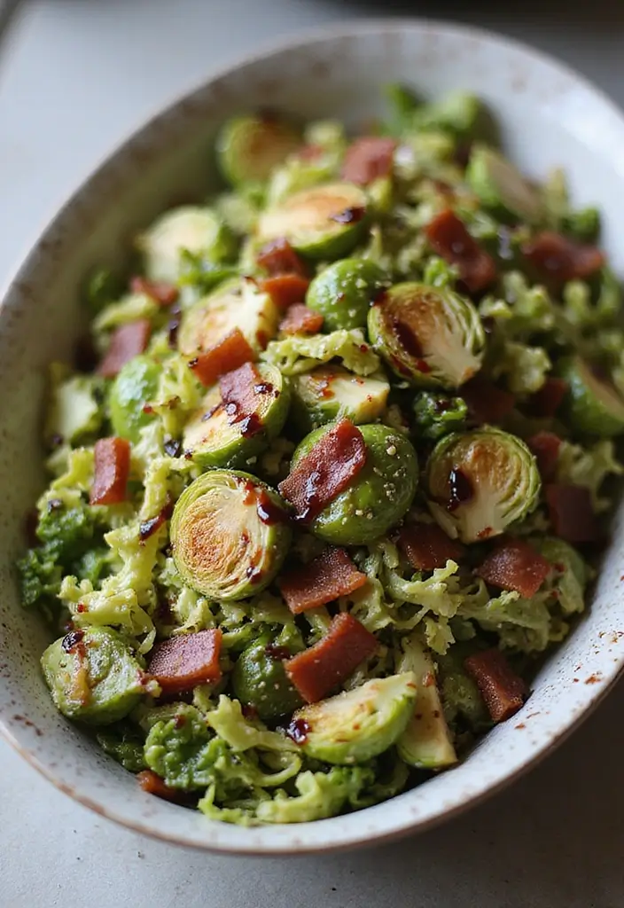 25 Brussel Sprout Salad Recipes with Bacon for a Flavorful Crunch 107 25 Brussel Sprout Salad Recipes with Bacon for a Flavorful Crunch - 21. Brussel Sprout Salad with Bacon and Balsamic Glaze
