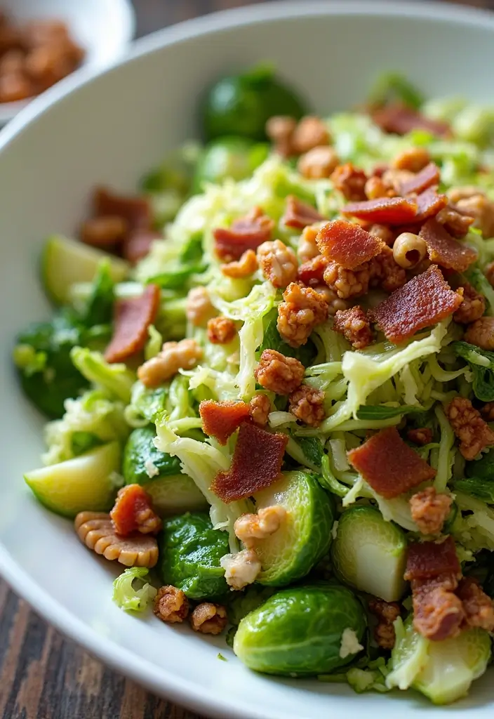 25 Brussel Sprout Salad Recipes with Bacon for a Flavorful Crunch 114 25 Brussel Sprout Salad Recipes with Bacon for a Flavorful Crunch - 22. Brussels Sprout Salad with Bacon and Spiced Nuts