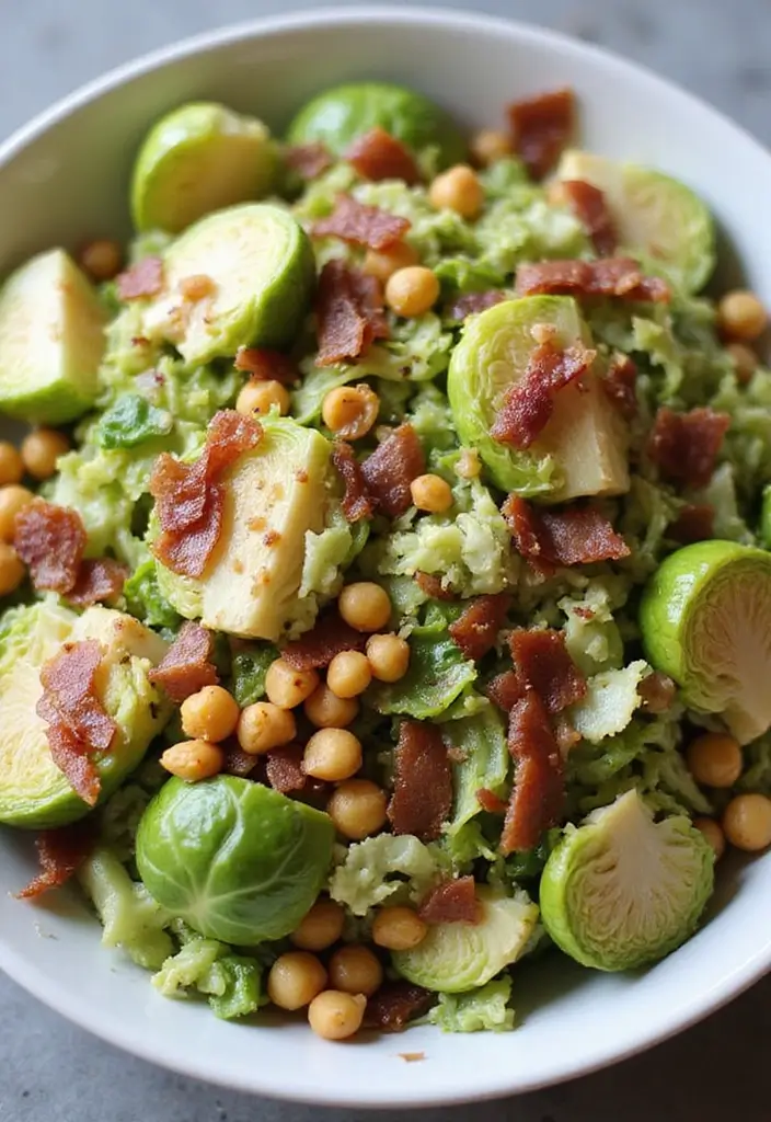 25 Brussel Sprout Salad Recipes with Bacon for a Flavorful Crunch 123 25 Brussel Sprout Salad Recipes with Bacon for a Flavorful Crunch - 25. Brussel Sprouts Salad with Bacon and Chickpeas