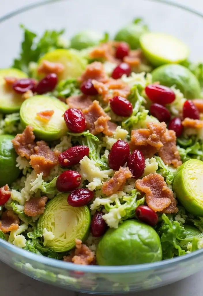 25 Brussel Sprout Salad Recipes with Bacon for a Flavorful Crunch 25 25 Brussel Sprout Salad Recipes with Bacon for a Flavorful Crunch - 5. Brussel Sprout Salad with Bacon and Cranberries