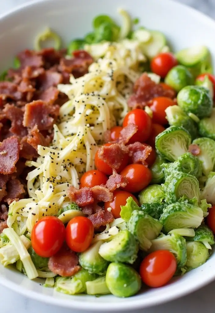 25 Brussel Sprout Salad Recipes with Bacon for a Flavorful Crunch 45 25 Brussel Sprout Salad Recipes with Bacon for a Flavorful Crunch - 9. Brussel Sprout Salad with Bacon and Poppy Seed Dressing