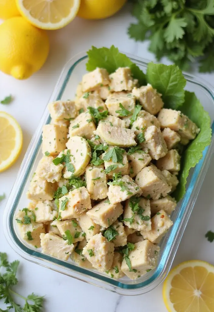 25 Chicken Salad Meal Prep Lunch Recipes for a Healthy Week 1 25 Chicken Salad Meal Prep Lunch Recipes for a Healthy Week - 1. Lemon Herb Chicken Salad