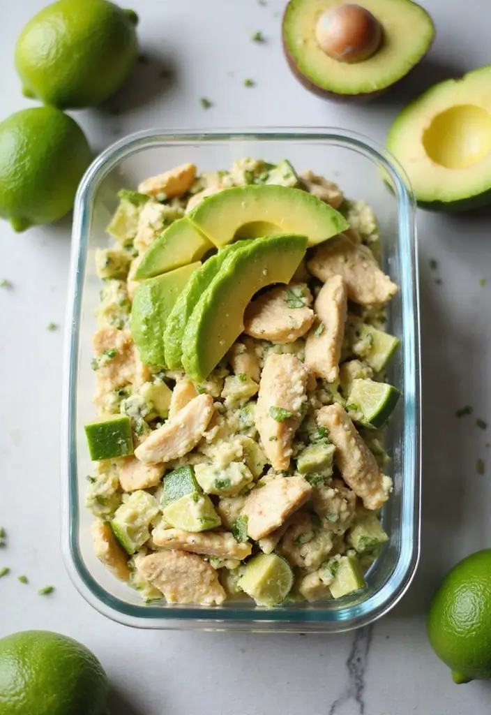 25 Chicken Salad Meal Prep Lunch Recipes for a Healthy Week 13 25 Chicken Salad Meal Prep Lunch Recipes for a Healthy Week - 3. Avocado Chicken Salad