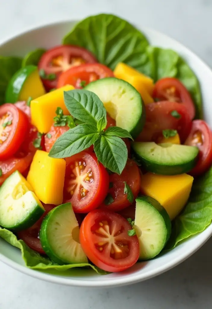25 Cucumber Tomato Avocado Salad Recipes for a Summer Refresh 58 25 Cucumber Tomato Avocado Salad Recipes for a Summer Refresh - 10. Tropical Cucumber Tomato Avocado Salad