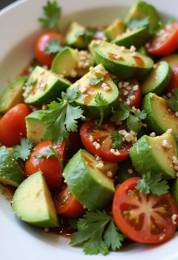 25 Cucumber Tomato Avocado Salad Recipes for a Summer Refresh 90 25 Cucumber Tomato Avocado Salad Recipes for a Summer Refresh - 16. Thai Cucumber Tomato Avocado Salad