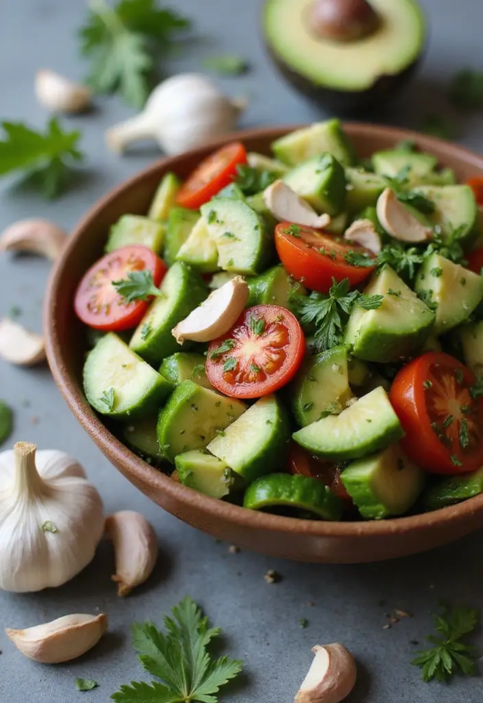 25 Cucumber Tomato Avocado Salad Recipes for a Summer Refresh 97 25 Cucumber Tomato Avocado Salad Recipes for a Summer Refresh - 17. Cucumber Tomato Avocado Salad with Garlic