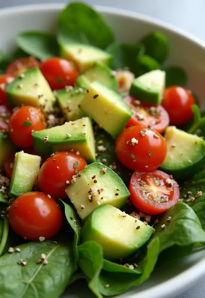 25 Cucumber Tomato Avocado Salad Recipes for a Summer Refresh 132 25 Cucumber Tomato Avocado Salad Recipes for a Summer Refresh - 24. Cucumber Tomato Avocado Salad with Spinach