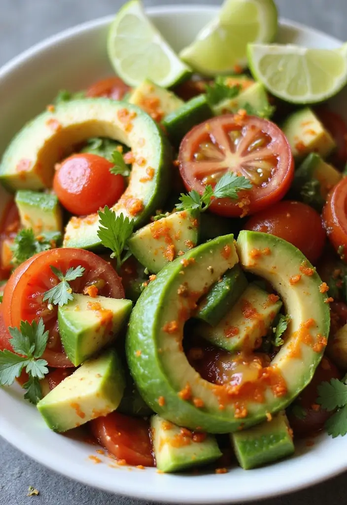 25 Cucumber Tomato Avocado Salad Recipes for a Summer Refresh 15 25 Cucumber Tomato Avocado Salad Recipes for a Summer Refresh - 3. Spicy Cucumber Tomato Avocado Salad