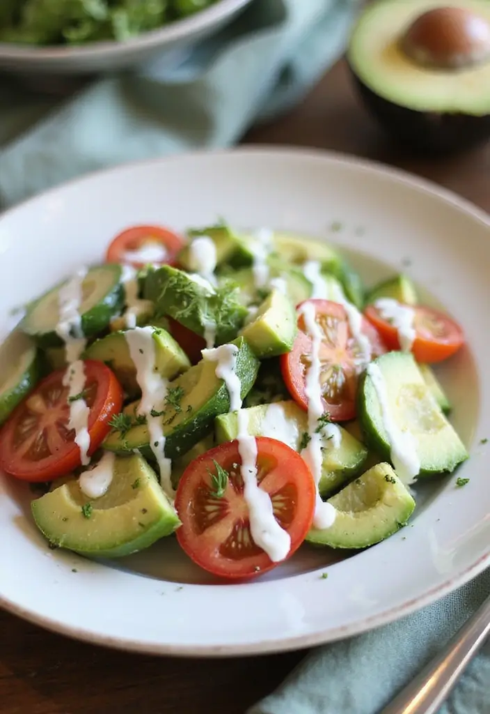 25 Cucumber Tomato Avocado Salad Recipes for a Summer Refresh 41 25 Cucumber Tomato Avocado Salad Recipes for a Summer Refresh - 7. Cucumber Tomato Avocado Salad with Yogurt Dressing