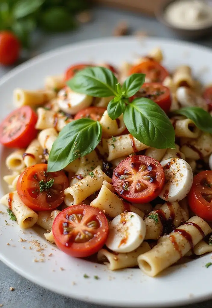 25 Dairy Free Pasta Salad Recipes Perfect for Family Gatherings 40 25 Dairy Free Pasta Salad Recipes Perfect for Family Gatherings - 10. Caprese Pasta Salad with Balsamic Glaze