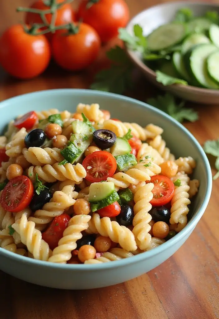 25 Dairy Free Pasta Salad Recipes Perfect for Family Gatherings 13 25 Dairy Free Pasta Salad Recipes Perfect for Family Gatherings - 3. Mediterranean Chickpea Pasta Salad