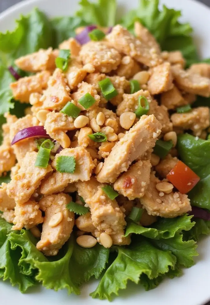 25 Easy Salad Recipes for Dinner That Feel Like a Full Meal 13 25 Easy Salad Recipes for Dinner That Feel Like a Full Meal - 3. Thai Peanut Chicken Salad