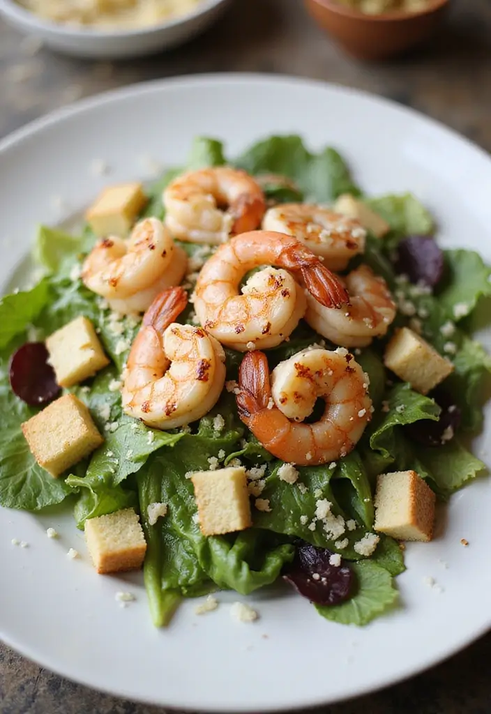 25 Easy Salad Recipes for Dinner That Feel Like a Full Meal 23 25 Easy Salad Recipes for Dinner That Feel Like a Full Meal - 5. Caesar Salad with Grilled Shrimp