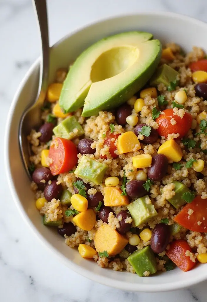 25 Easy Salad Recipes for Dinner That Feel Like a Full Meal 45 25 Easy Salad Recipes for Dinner That Feel Like a Full Meal - 9. Southwest Quinoa Salad