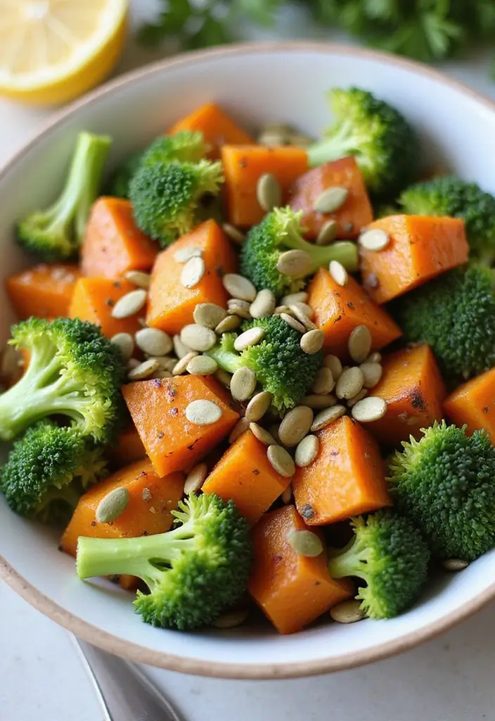 25 Fall Salad Recipes with Sweet Potato for Cozy Days 61 25 Fall Salad Recipes with Sweet Potato for Cozy Days - 11. Sweet Potato and Broccoli Salad