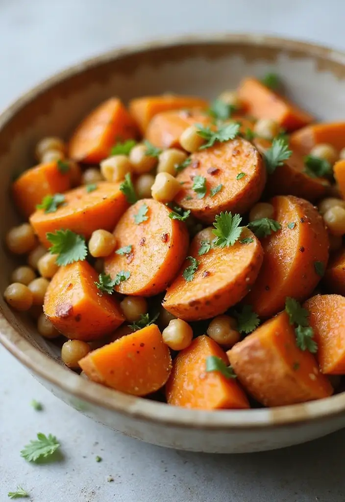 25 Fall Salad Recipes with Sweet Potato for Cozy Days 64 25 Fall Salad Recipes with Sweet Potato for Cozy Days - 12. Sweet Potato and Chickpea Salad