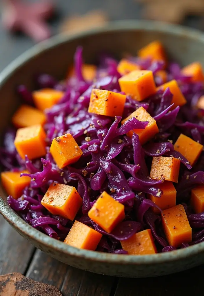 25 Fall Salad Recipes with Sweet Potato for Cozy Days 84 25 Fall Salad Recipes with Sweet Potato for Cozy Days - 16. Sweet Potato and Red Cabbage Salad