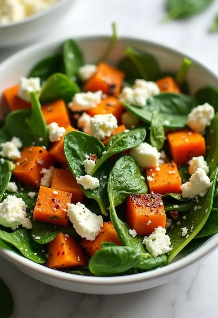 25 Fall Salad Recipes with Sweet Potato for Cozy Days 25 25 Fall Salad Recipes with Sweet Potato for Cozy Days - 5. Sweet Potato and Spinach Salad