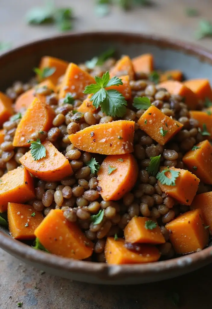 25 Fall Salad Recipes with Sweet Potato for Cozy Days 30 25 Fall Salad Recipes with Sweet Potato for Cozy Days - 6. Sweet Potato and Lentil Salad