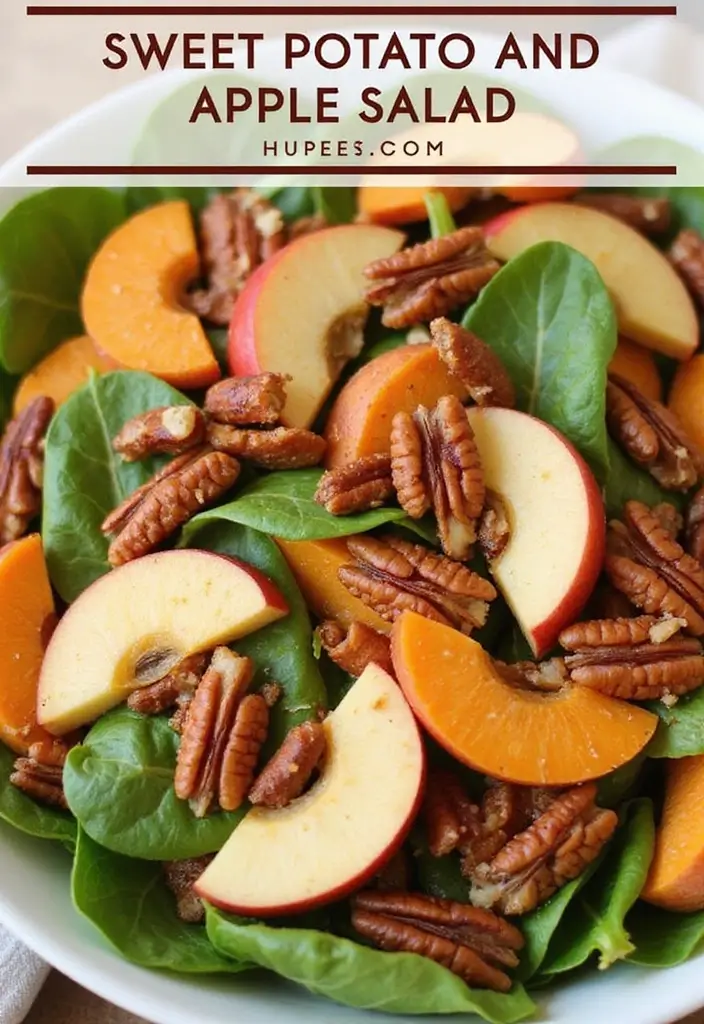25 Fall Salad Recipes with Sweet Potato for Cozy Days 47 25 Fall Salad Recipes with Sweet Potato for Cozy Days - 9. Sweet Potato and Apple Salad