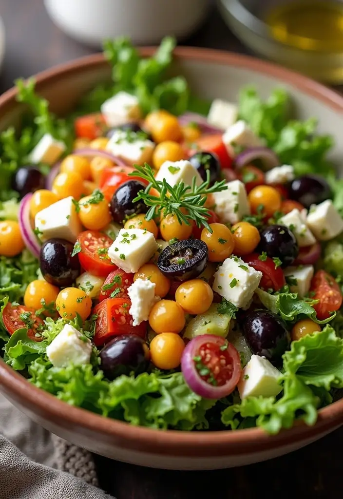 25 Fresh Salad Recipes with Spring Mix Lettuce for Every Season 4 25 Fresh Salad Recipes with Spring Mix Lettuce for Every Season - 2. Mediterranean Chickpea Salad