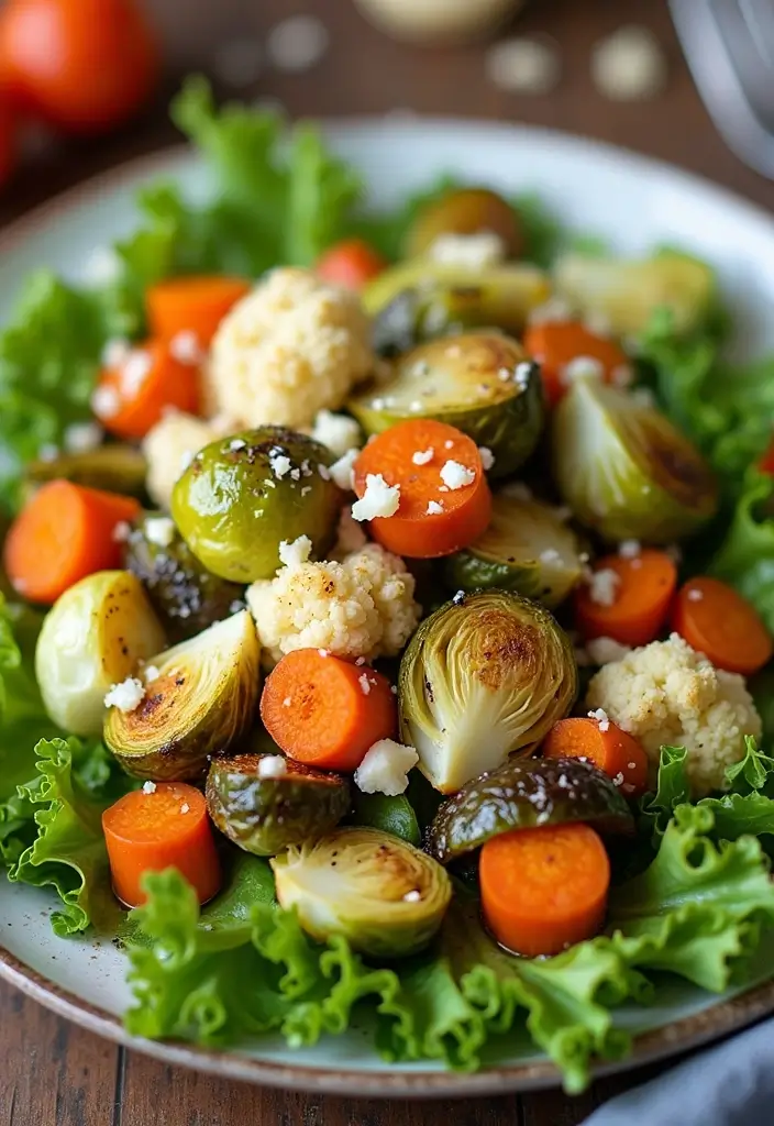 25 Fresh Salad Recipes with Spring Mix Lettuce for Every Season 109 25 Fresh Salad Recipes with Spring Mix Lettuce for Every Season - 23. Garlic Parmesan Roasted Vegetable Salad