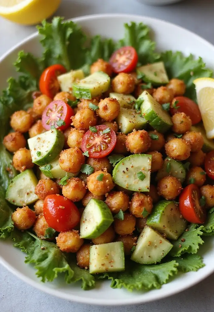 25 Fresh Salad Recipes with Spring Mix Lettuce for Every Season 114 25 Fresh Salad Recipes with Spring Mix Lettuce for Every Season - 24. Spicy Roasted Chickpea Salad