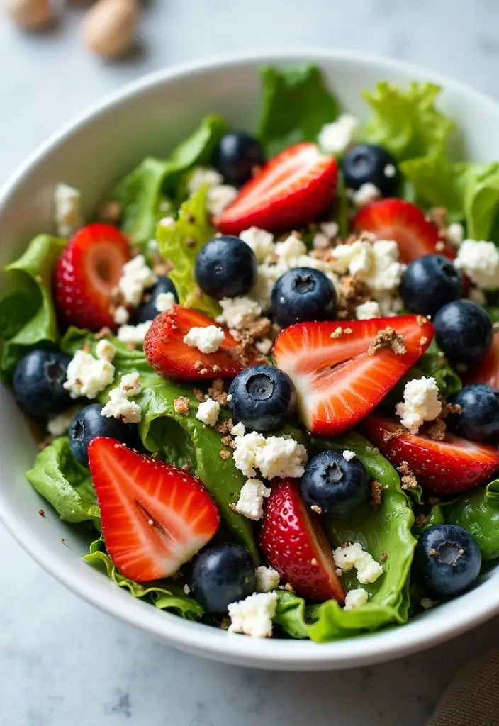 25 Fresh Salad Recipes with Spring Mix Lettuce for Every Season 17 25 Fresh Salad Recipes with Spring Mix Lettuce for Every Season - 5. Berry Spinach Salad with Feta