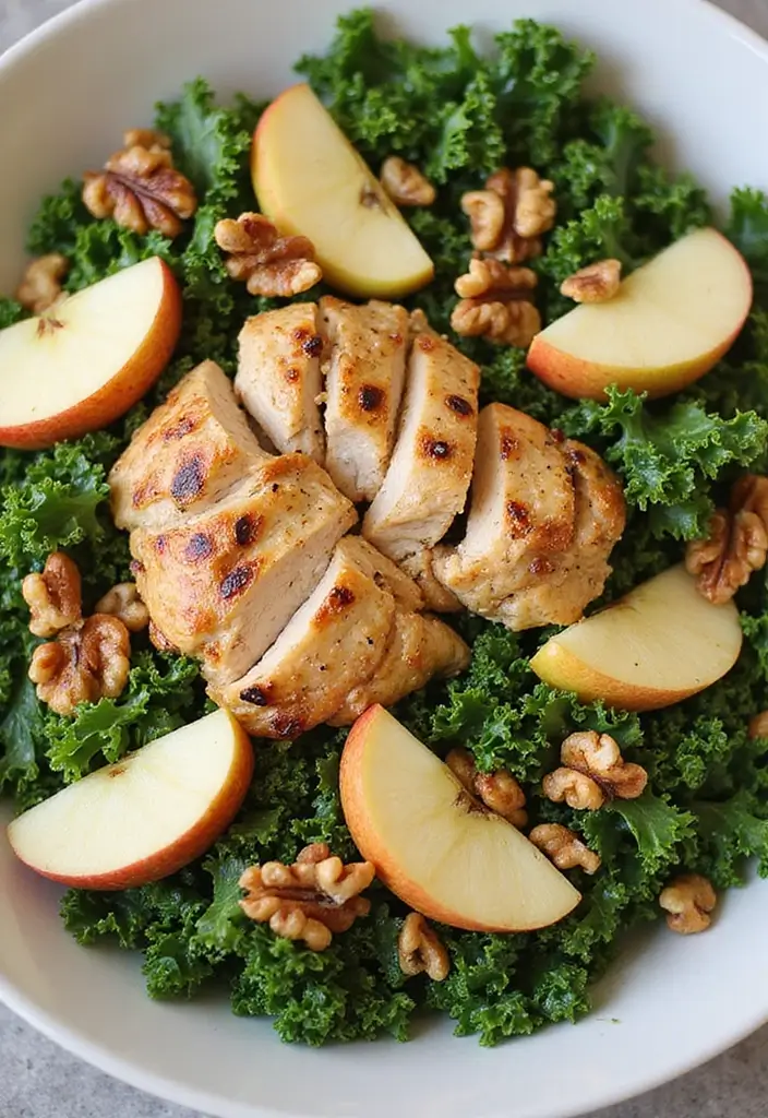25 Green Salad with Chicken Recipes for a Quick Balanced Meal 79 25 Green Salad with Chicken Recipes for a Quick Balanced Meal - 15. Kale and Apple Chicken Salad