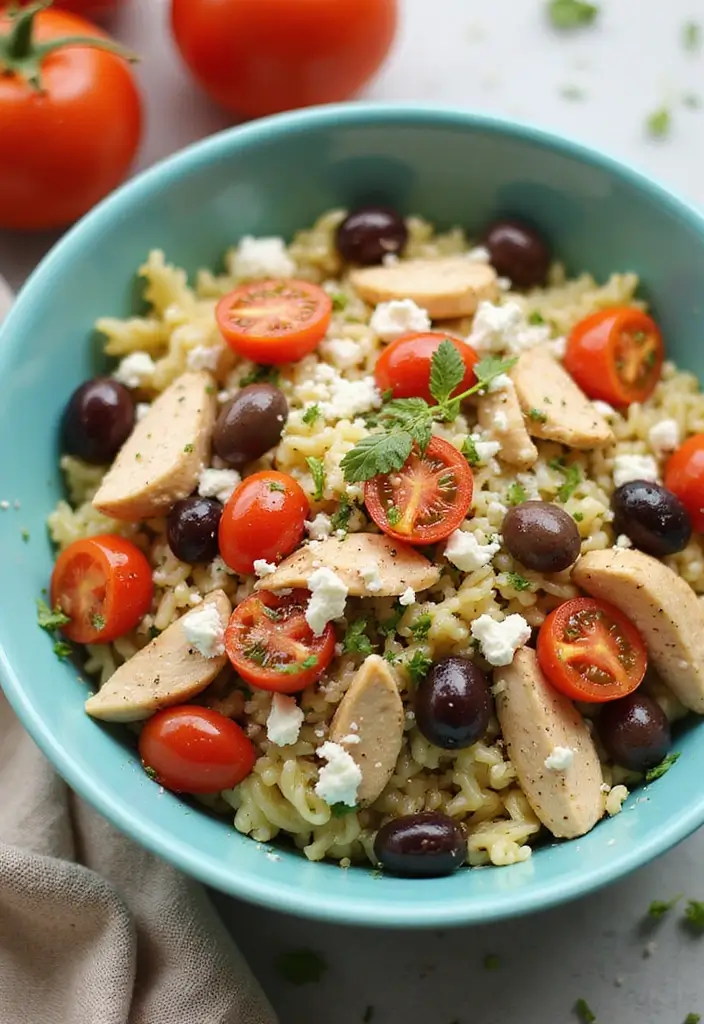 25 Green Salad with Chicken Recipes for a Quick Balanced Meal 96 25 Green Salad with Chicken Recipes for a Quick Balanced Meal - 18. Mediterranean Orzo Chicken Salad