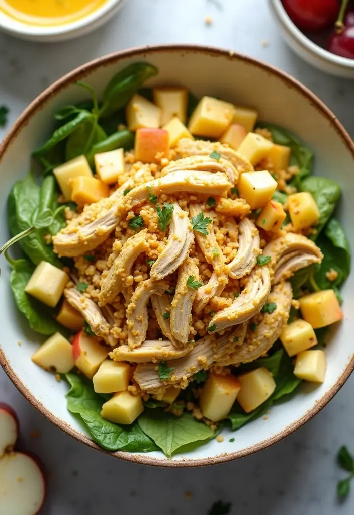 25 Green Salad with Chicken Recipes for a Quick Balanced Meal 111 25 Green Salad with Chicken Recipes for a Quick Balanced Meal - 21. Curried Chicken Salad with Apple