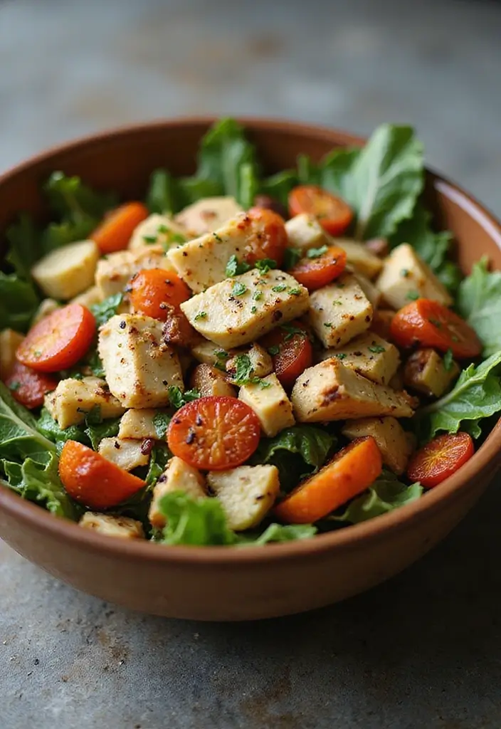 25 Green Salad with Chicken Recipes for a Quick Balanced Meal 118 25 Green Salad with Chicken Recipes for a Quick Balanced Meal - 22. Roasted Vegetable Chicken Salad