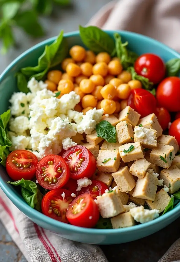 25 Green Salad with Chicken Recipes for a Quick Balanced Meal 13 25 Green Salad with Chicken Recipes for a Quick Balanced Meal - 3. Mediterranean Chickpea and Chicken Salad