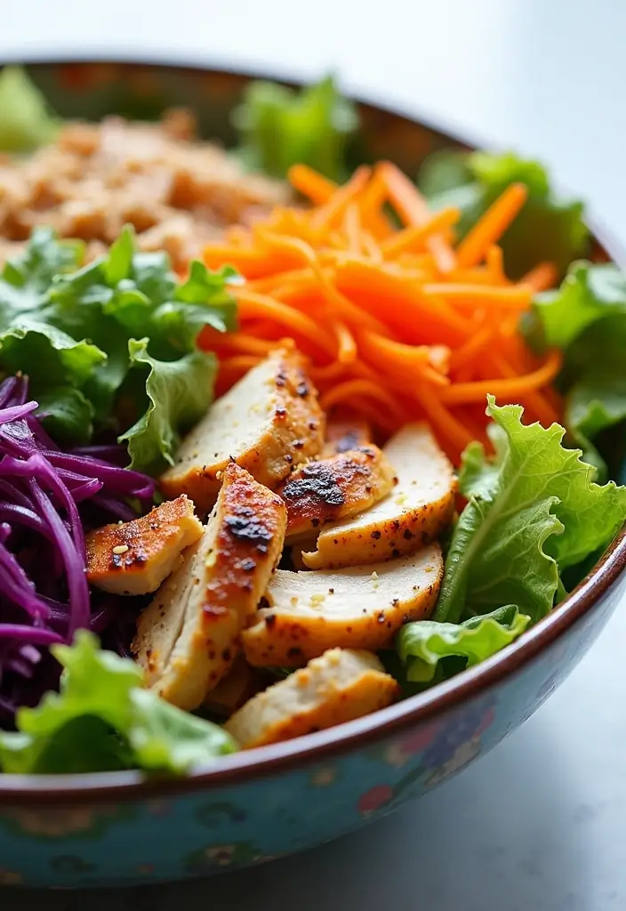 25 Green Salad with Chicken Recipes for a Quick Balanced Meal 35 25 Green Salad with Chicken Recipes for a Quick Balanced Meal - 7. Asian Chicken Salad with Sesame Dressing