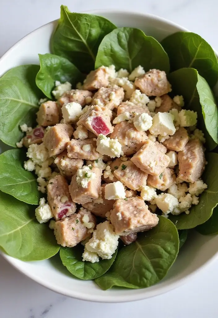 25 High Protein Tuna Salad Recipes for Quick Meal Prep 134 25 High Protein Tuna Salad Recipes for Quick Meal Prep - 24. Tuna Salad with Spinach and Feta