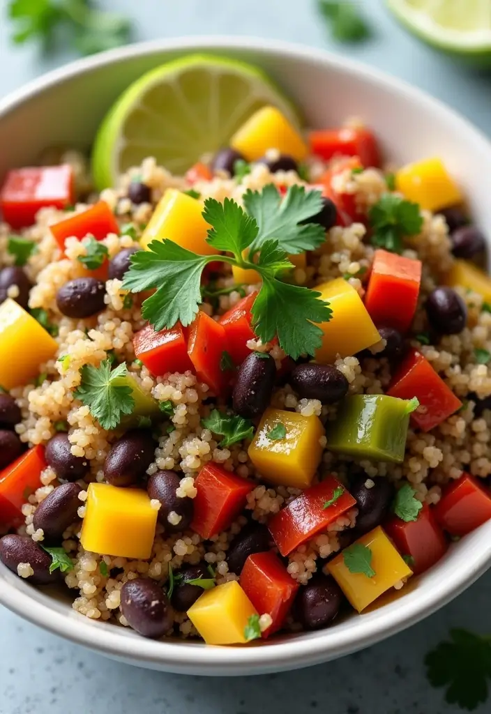 25 High Protein Vegan Salad Recipes That Actually Taste Amazing 1 25 High Protein Vegan Salad Recipes That Actually Taste Amazing - 1. Quinoa & Black Bean Salad