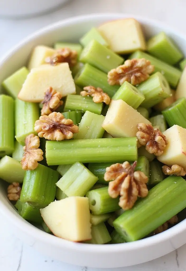 25 High Protein Vegan Salad Recipes That Actually Taste Amazing 52 25 High Protein Vegan Salad Recipes That Actually Taste Amazing - 10. Apple & Celery Salad