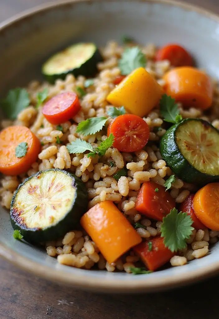 25 High Protein Vegan Salad Recipes That Actually Taste Amazing 76 25 High Protein Vegan Salad Recipes That Actually Taste Amazing - 14. Farro & Roasted Vegetable Salad
