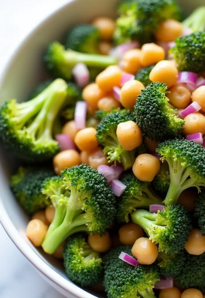 25 High Protein Vegan Salad Recipes That Actually Taste Amazing 86 25 High Protein Vegan Salad Recipes That Actually Taste Amazing - 16. Broccoli & Chickpea Salad
