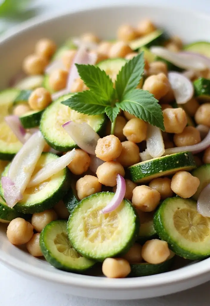 25 High Protein Vegan Salad Recipes That Actually Taste Amazing 110 25 High Protein Vegan Salad Recipes That Actually Taste Amazing - 20. Zucchini & Chickpea Salad