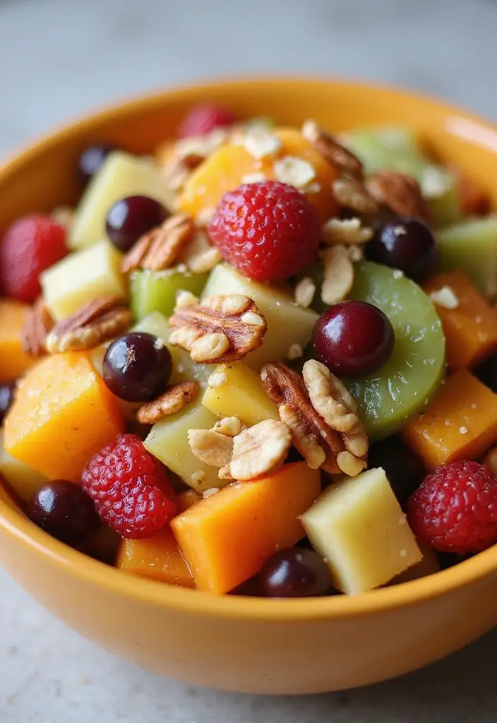 25 High Protein Vegan Salad Recipes That Actually Taste Amazing 132 25 High Protein Vegan Salad Recipes That Actually Taste Amazing - 24. Fruit & Nut Salad