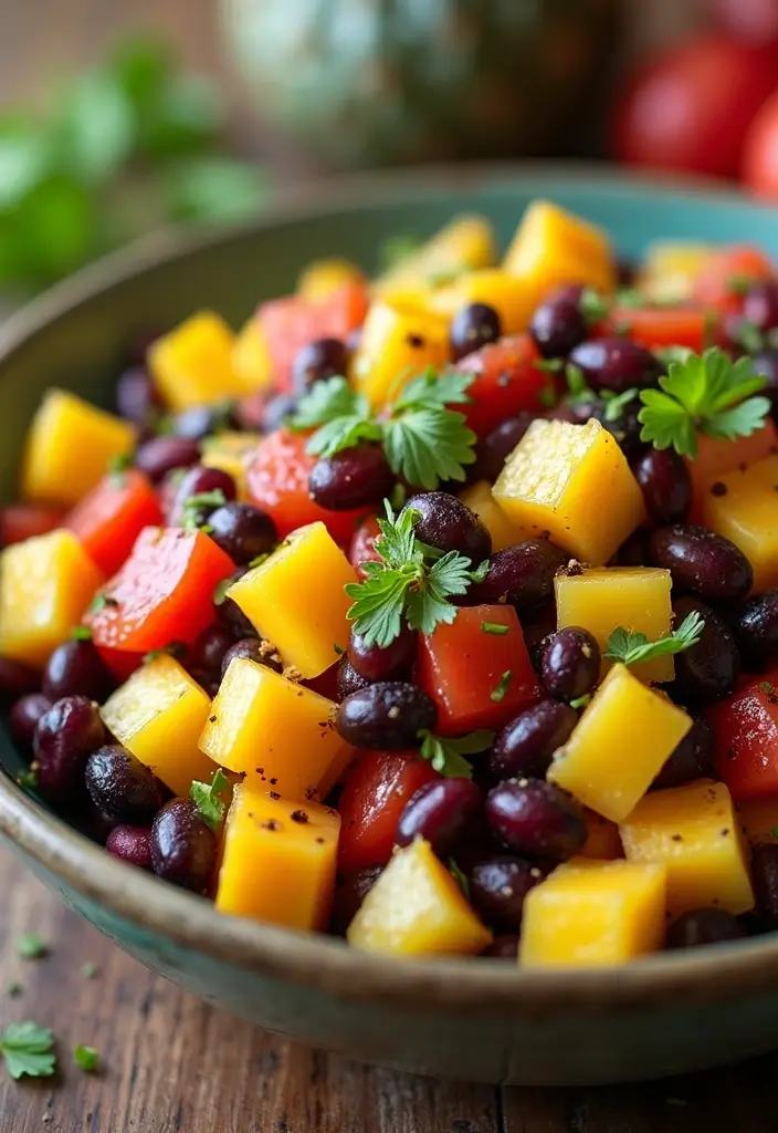 25 High Protein Vegan Salad Recipes That Actually Taste Amazing 135 25 High Protein Vegan Salad Recipes That Actually Taste Amazing - 25. Tropical Bean Salad