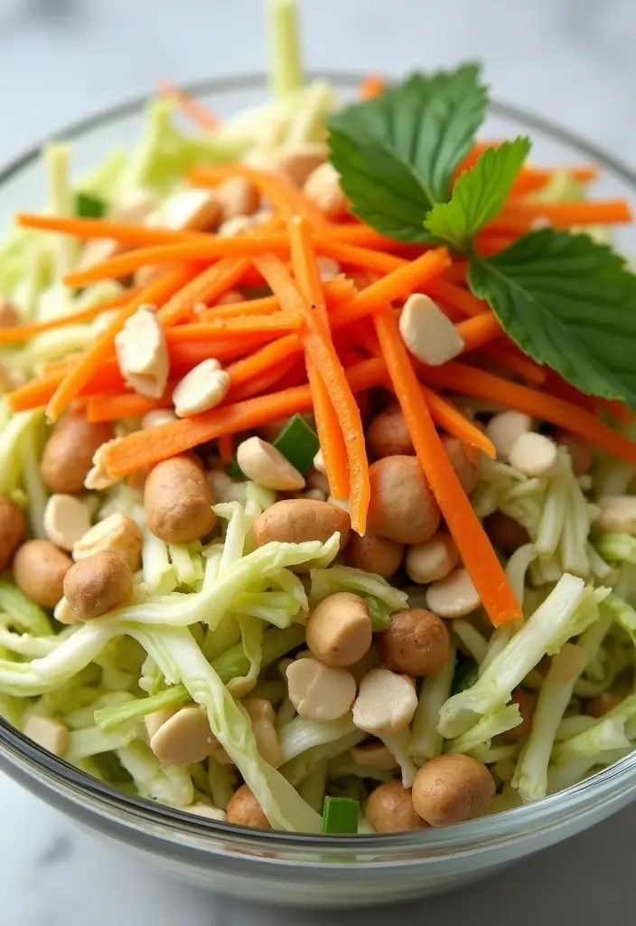 25 High Protein Vegan Salad Recipes That Actually Taste Amazing 44 25 High Protein Vegan Salad Recipes That Actually Taste Amazing - 8. Thai Peanut Cabbage Salad